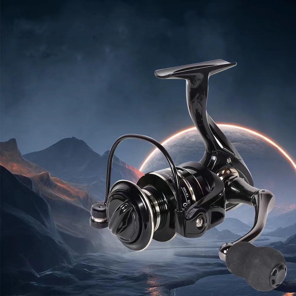 All Metal Spinning Fishing Reel - Ultra Smooth 5.2:1 Gear Ratio Saltwater Freshwater - Corrosion Resistant CNC Machined Fish Reel for Surfcasting Kayak - 2000 Size Red