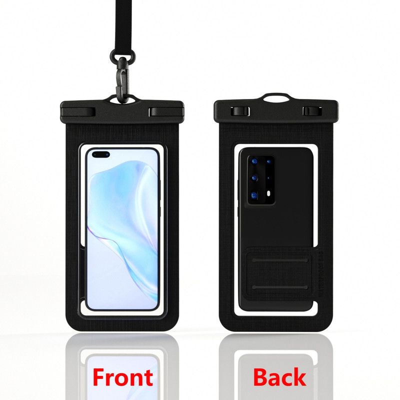 Single-Hand Selfie Phone Waterproof Pouch, High-Sensitivity Touch Screen, for Snorkeling and Surfing—Black