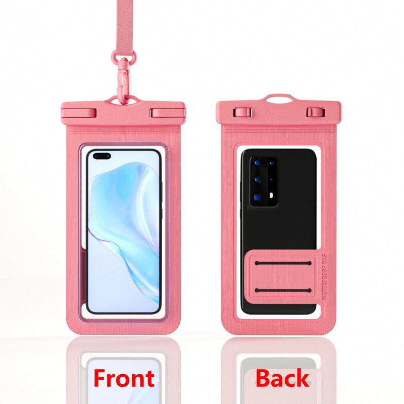 Single-Hand Selfie Phone Waterproof Pouch, High-Sensitivity Touch Screen, for Snorkeling and Surfing—Pink
