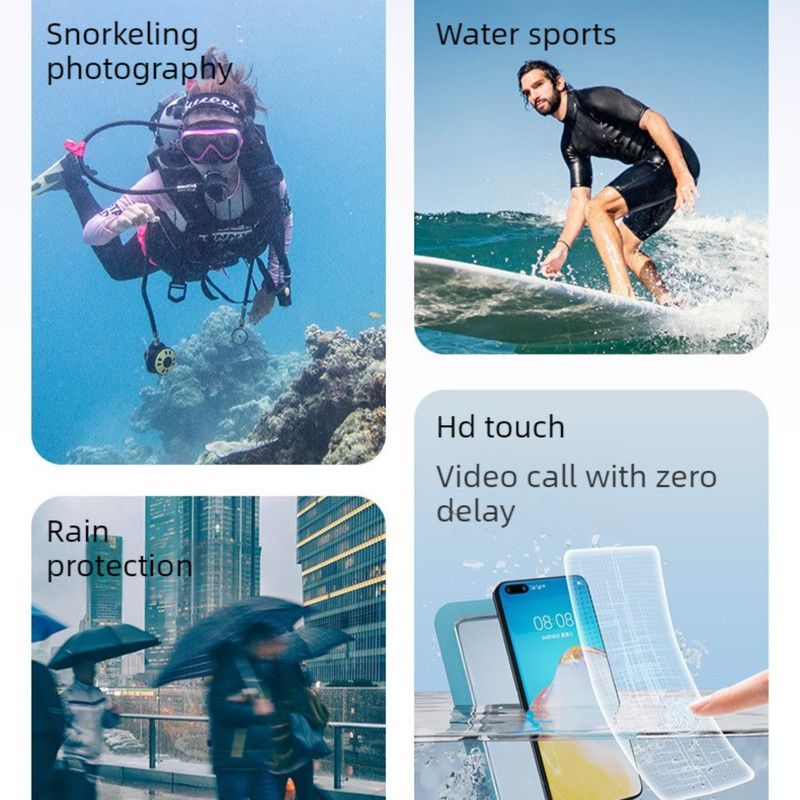Single-Hand Selfie Phone Waterproof Pouch, High-Sensitivity Touch Screen, for Snorkeling and Surfing—Pink