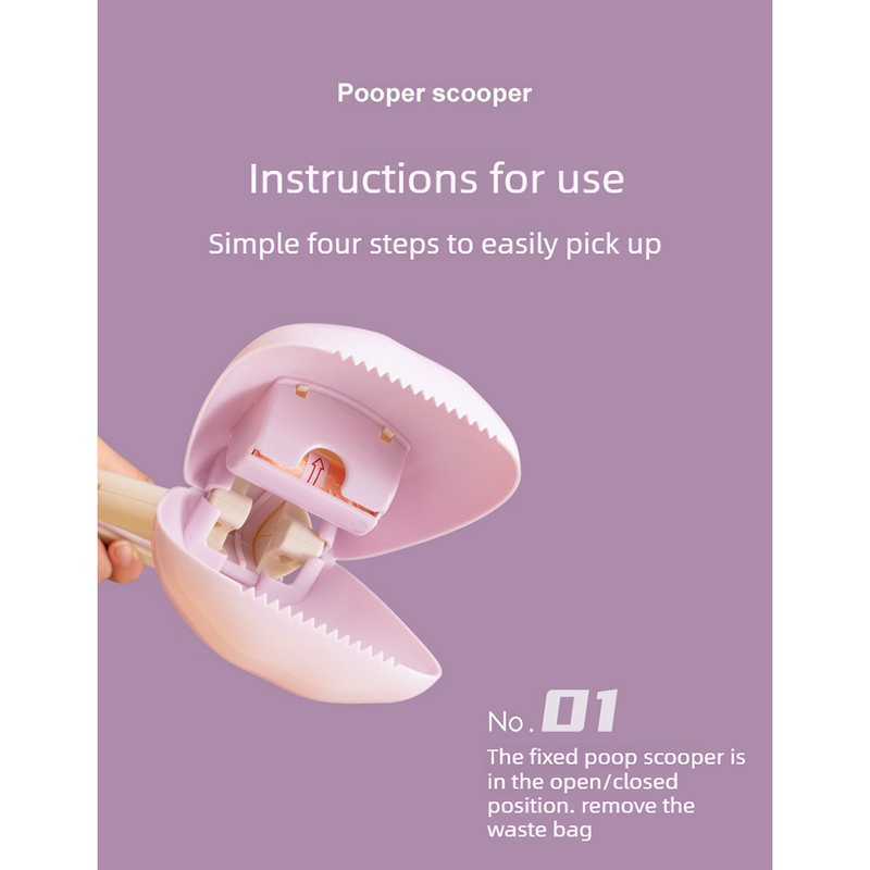 Portable Dog Poop Pickup Tool for Outdoor Walks-purple