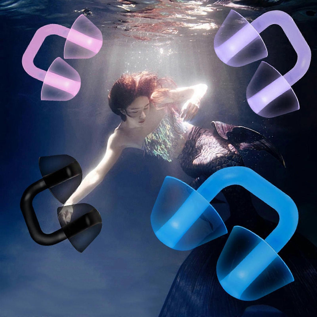 Swimming Nose Clip Silicone Nose Plug, Comfortable Adjustable Nose Clip for Swimming, Diving, Training and Water Sports - Blue