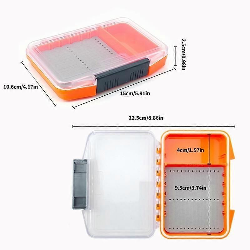 Waterproof Plastic Pockets Fly Fishing Box Portable Fishing Tackle Box Light Weight Fishing Tackle Hook Box Enduring - Orange