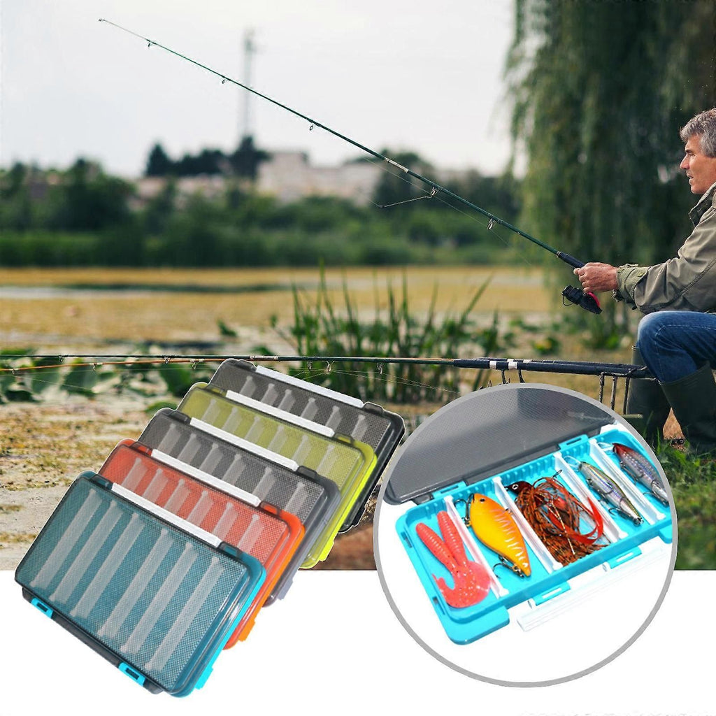 Fish Baits Storage Case with Detachable Compartments Grids Fishing Tackle Storage Box Seal Waterproof Fishing Tackle Box - Grey