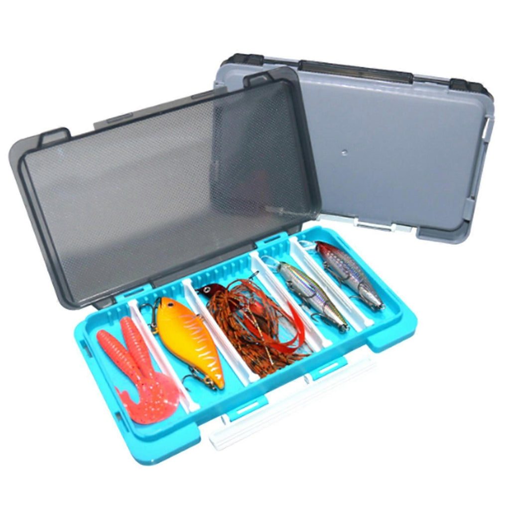 Fish Baits Storage Case with Detachable Compartments Grids Fishing Tackle Storage Box Seal Waterproof Fishing Tackle Box - Grey