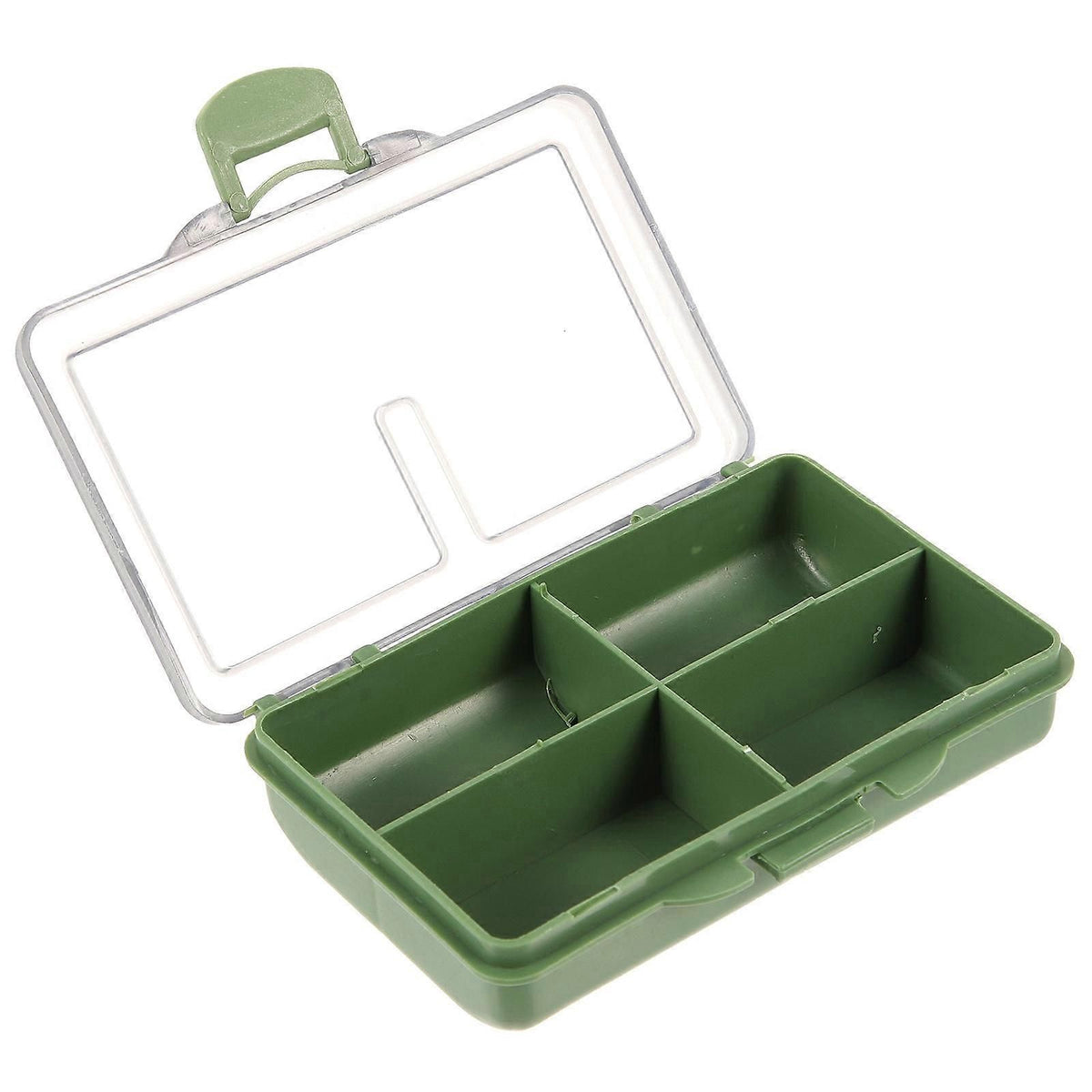 Fishing Tackle Box 2 Pack, Small Fishing Accessories Storage Case with Fixed Compartments, Compact Fishing Hook Bait Lure Organizer, PP Tackle Container - 4 Compartments