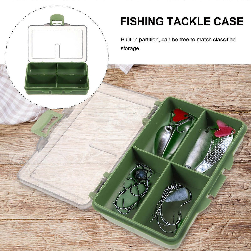 Fishing Tackle Box 2 Pack, Small Fishing Accessories Storage Case with Fixed Compartments, Compact Fishing Hook Bait Lure Organizer, PP Tackle Container - 6 Compartments