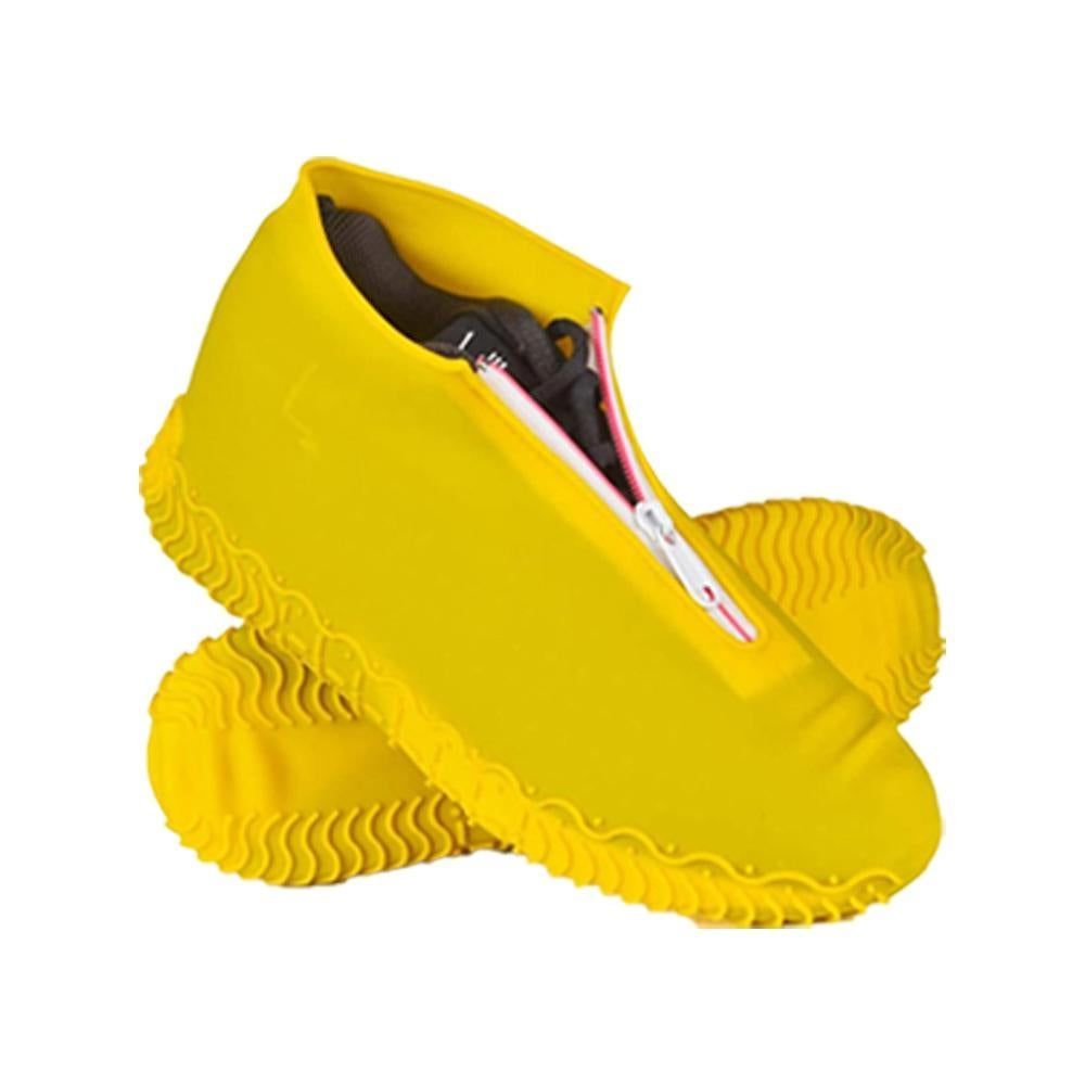 Waterproof Silicone Shoe Covers Reusable Overshoes - Yellow - S