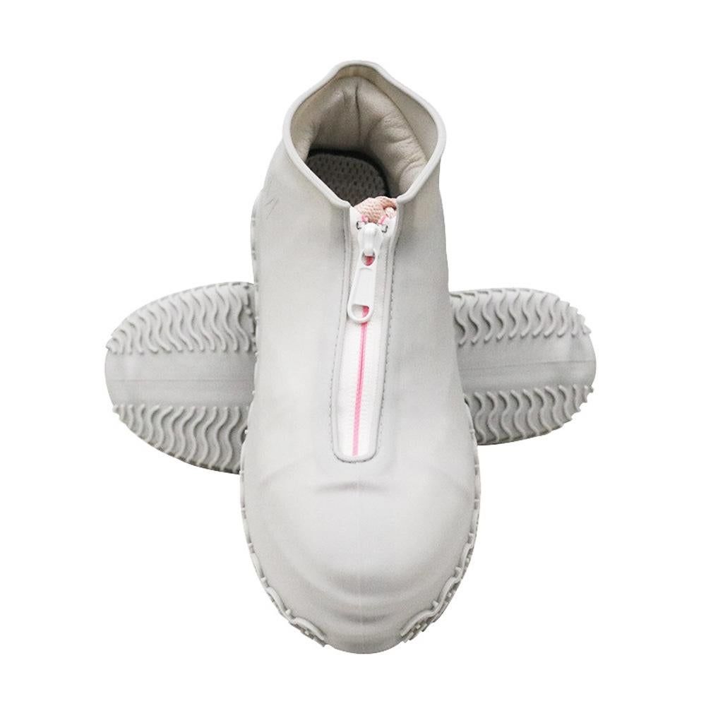 Waterproof Silicone Shoe Covers Reusable Overshoes - Light Gray - XL
