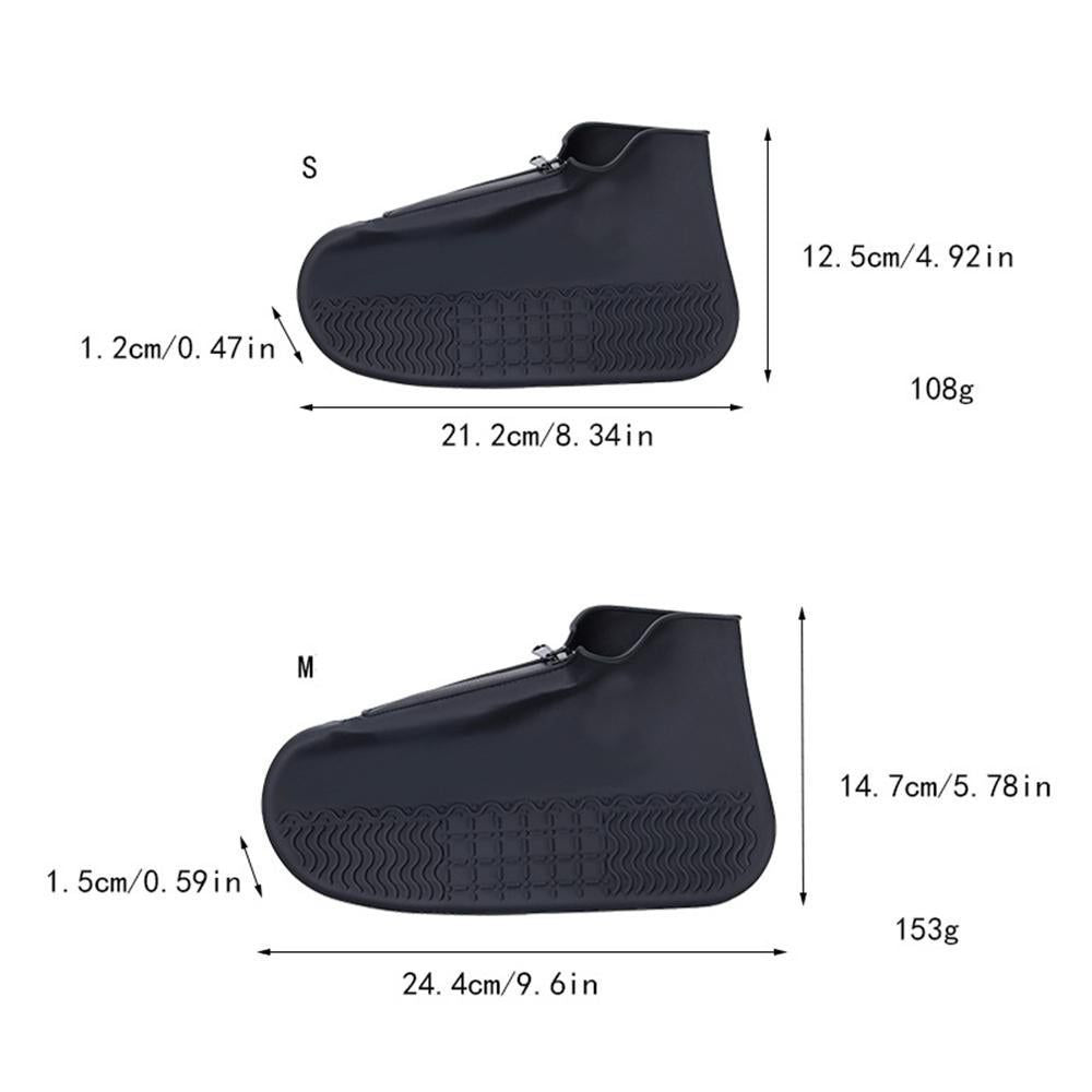 Waterproof Silicone Shoe Covers Reusable Overshoes - Dark Gray - S