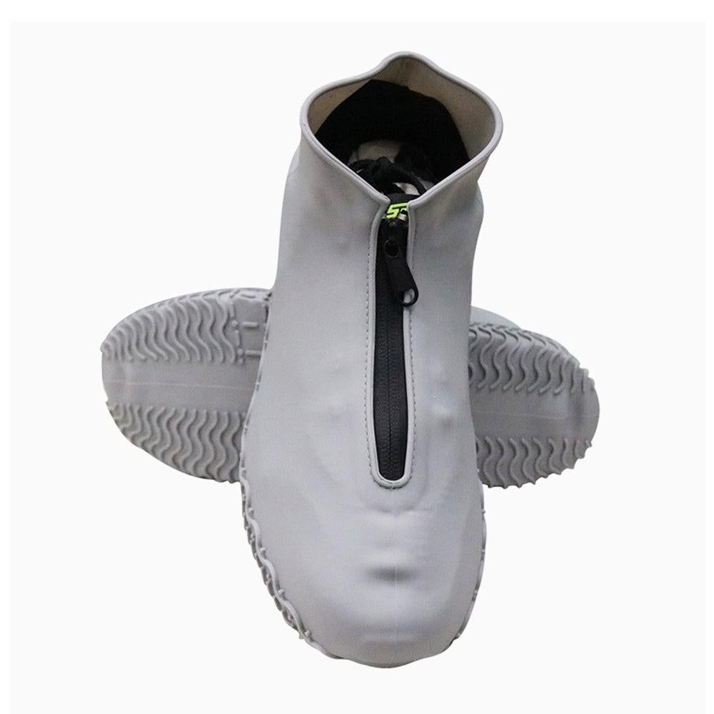 Waterproof Silicone Shoe Covers Reusable Overshoes - Dark Gray - XL