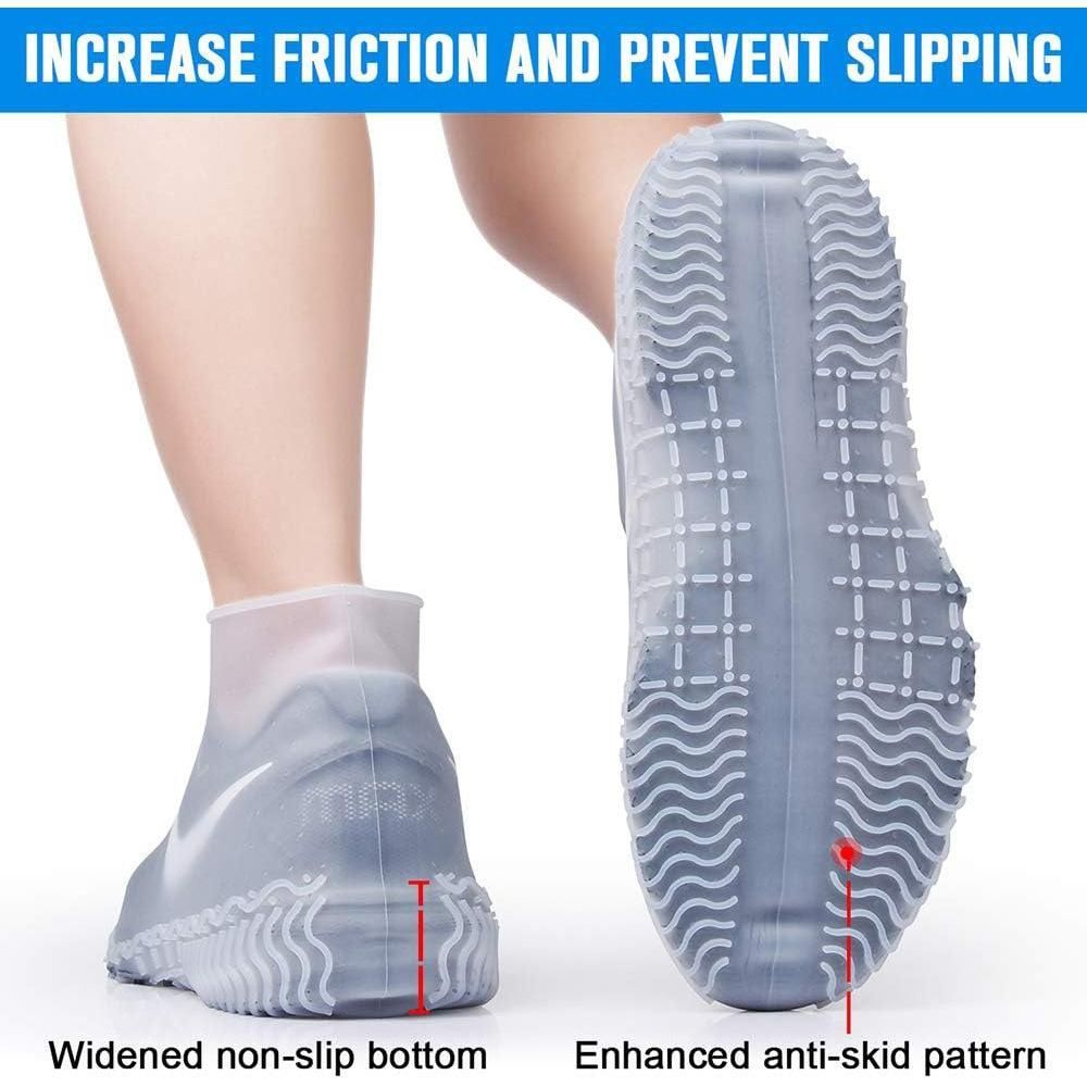 Waterproof Silicone Shoe Covers Reusable Overshoes - Black - S