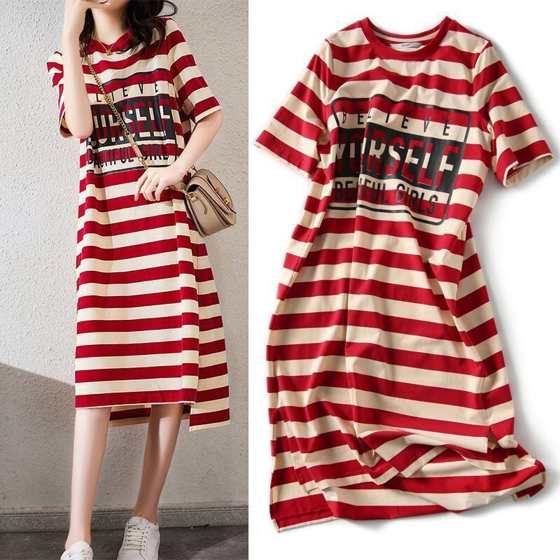 Zebina Womens Striped Short Sleeve Dress Red M Size: M; Height (cm): 160-165; Weight (kg): 50-55; Bust (cm): 86-90; Waist (cm): 70-74; Shoulder width (cm): 38; Length (cm): 60