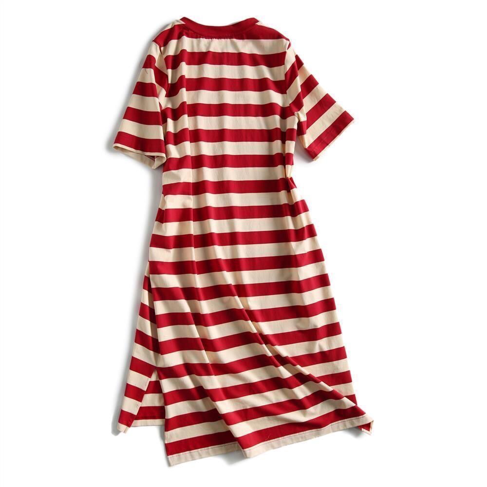 Zebina Womens Striped Short Sleeve Dress Red XL Size: XL; Height (cm): 170-175; Weight (kg): 60-65; Bust (cm): 94-98; Waist (cm): 78-82; Shoulder width (cm): 40; Length (cm): 64
