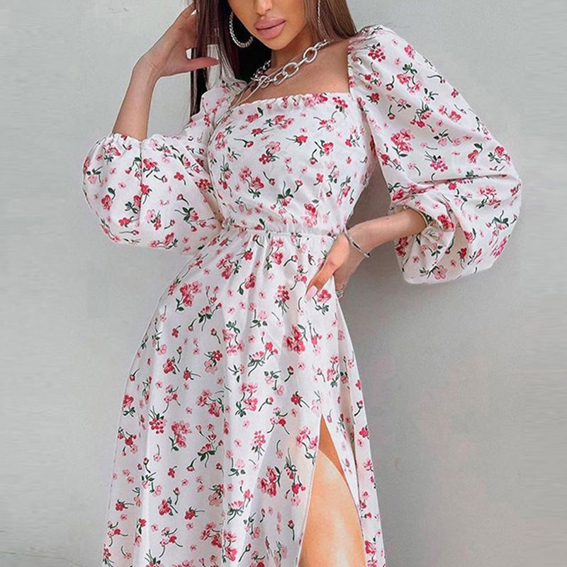 Hong Hao Women Printed Backless Long Dress Spring 2026 Pink 3XL