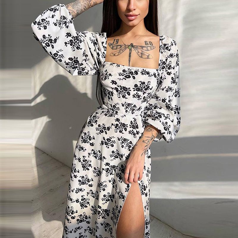 Hong Hao Women Printed Backless Long Dress Spring 2026 Pink 3XL