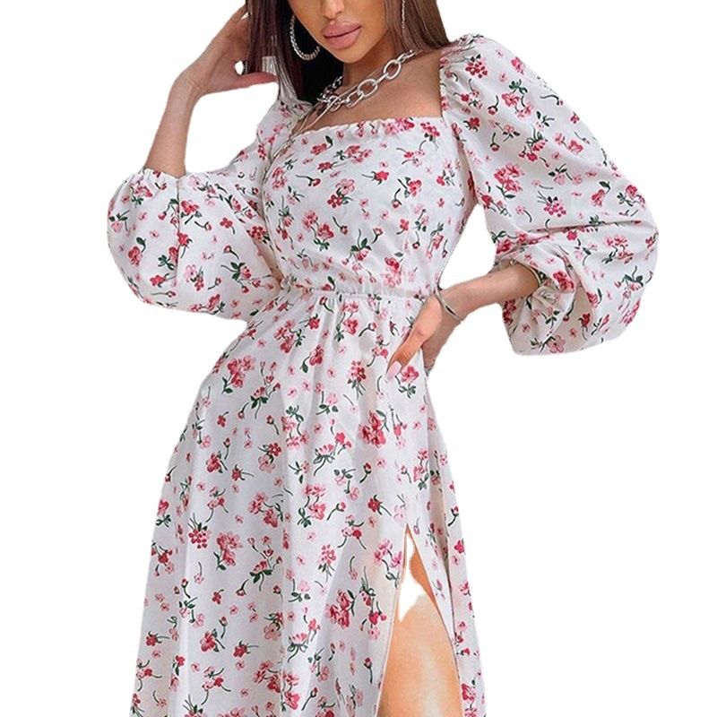 Hong Hao Women Printed Backless Long Dress Spring 2026 Pink 3XL