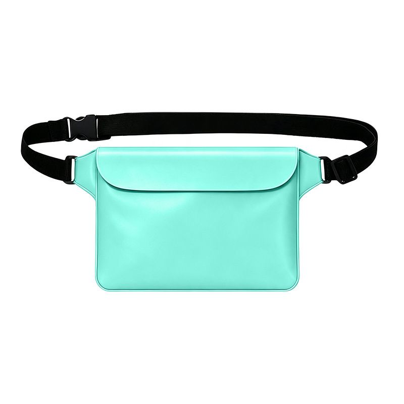 Waterproof PVC Waist Bag with Touchscreen Compatible Pouch for Skiing, Surfing, Diving, Beach Trips, Kayaking and Outdoor Snow Sports, Keeping Phone, Cards, Keys and Cash Dry and Secure (Black)