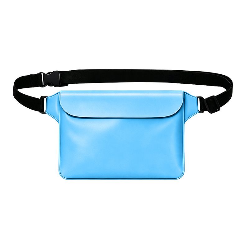 Waterproof PVC Waist Bag with Touchscreen Compatible Pouch for Skiing, Surfing, Diving, Beach Trips, Kayaking and Outdoor Snow Sports, Keeping Phone, Cards, Keys and Cash Dry and Secure (Black)