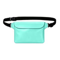 Waterproof PVC Waist Bag with Touchscreen Compatible Pouch for Skiing, Surfing, Diving, Beach Trips, Kayaking and Outdoor Snow Sports, Keeping Phone, Cards, Keys and Cash Dry and Secure (Cyan)