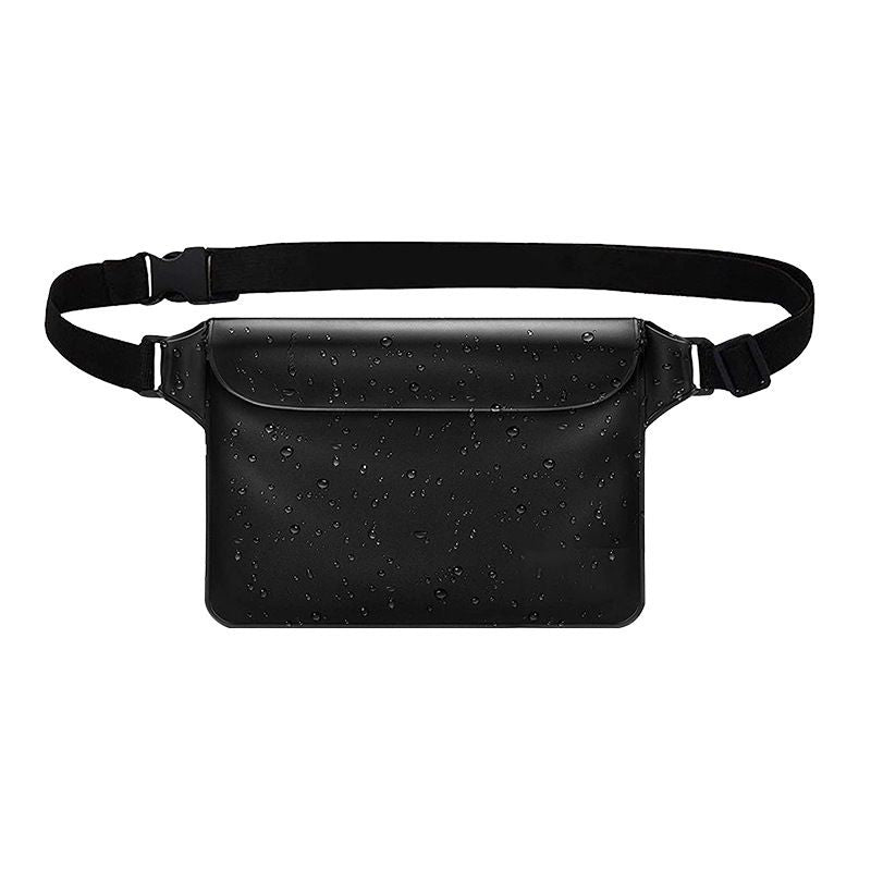Waterproof PVC Waist Bag with Touchscreen Compatible Pouch for Skiing, Surfing, Diving, Beach Trips, Kayaking and Outdoor Snow Sports, Keeping Phone, Cards, Keys and Cash Dry and Secure (Cyan)