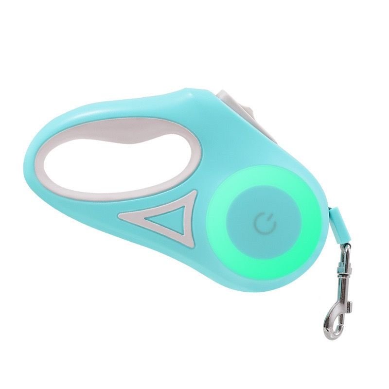 Illuminated Retractable Dog Leash with Touch-Control Brake, RGB Light & Anti-Slip Handle – Orange, 5M (16.4ft)