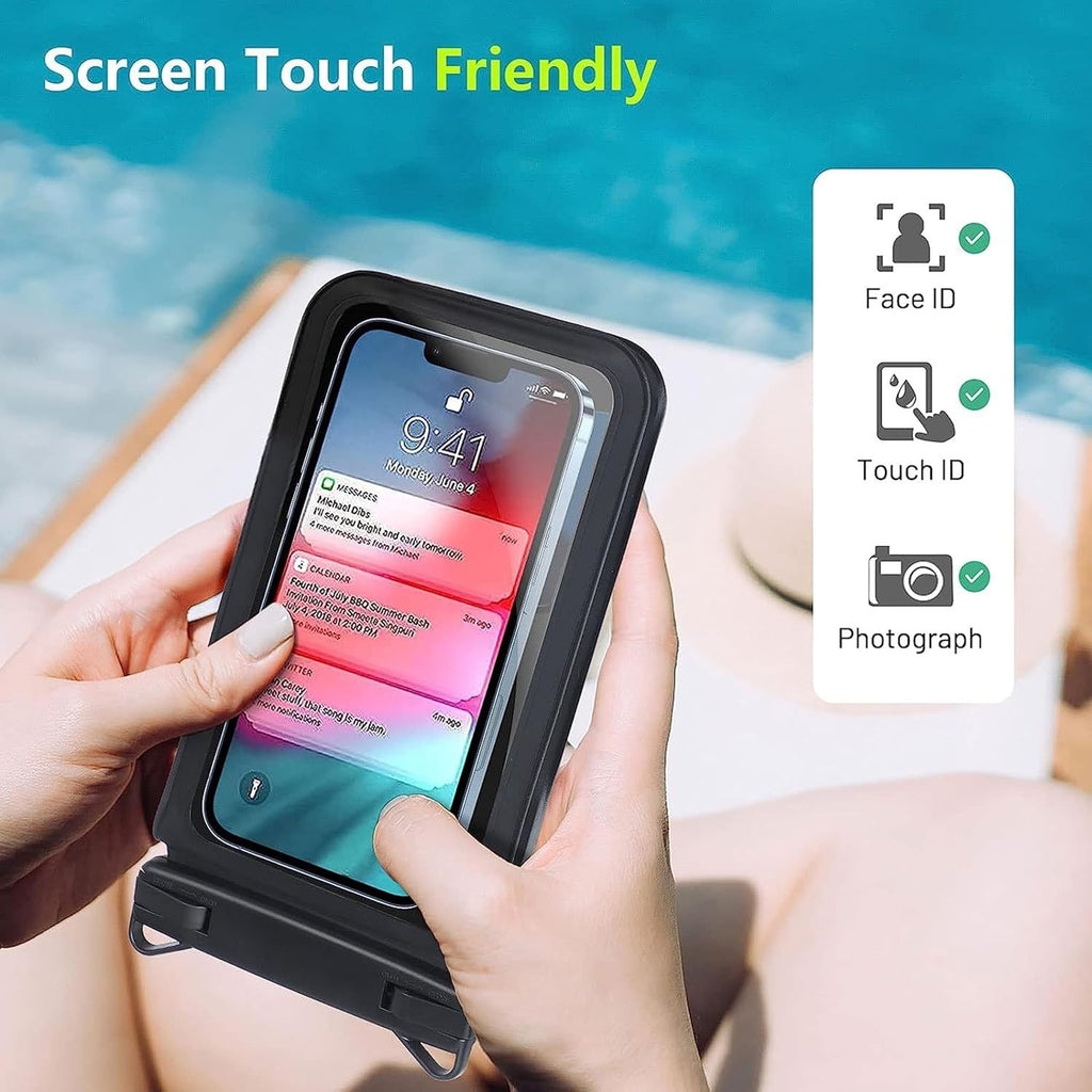 Waterproof Phone Pouch Dual Compartment IPX8 Floating Dry Bag with Adjustable Lanyard for Beach Swimming Snorkeling Surfing Boating Kayaking and Outdoor Water Sports (M, Mint)