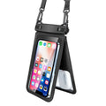 Waterproof Phone Pouch Dual Compartment IPX8 Floating Dry Bag with Adjustable Lanyard for Beach Swimming Snorkeling Surfing Boating Kayaking and Outdoor Water Sports (S, Black)