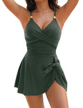 Women's Swimdress for Pool, Beach, Vacation & Cruise, Slimming Tummy-Control One-Piece Swimsuit, XXL (Forest Green)