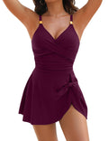 One-Piece Swimdress for Beach, Pool & Summer Getaways, Perfect for Stylish Water Activities, XXL (Dark Magenta)