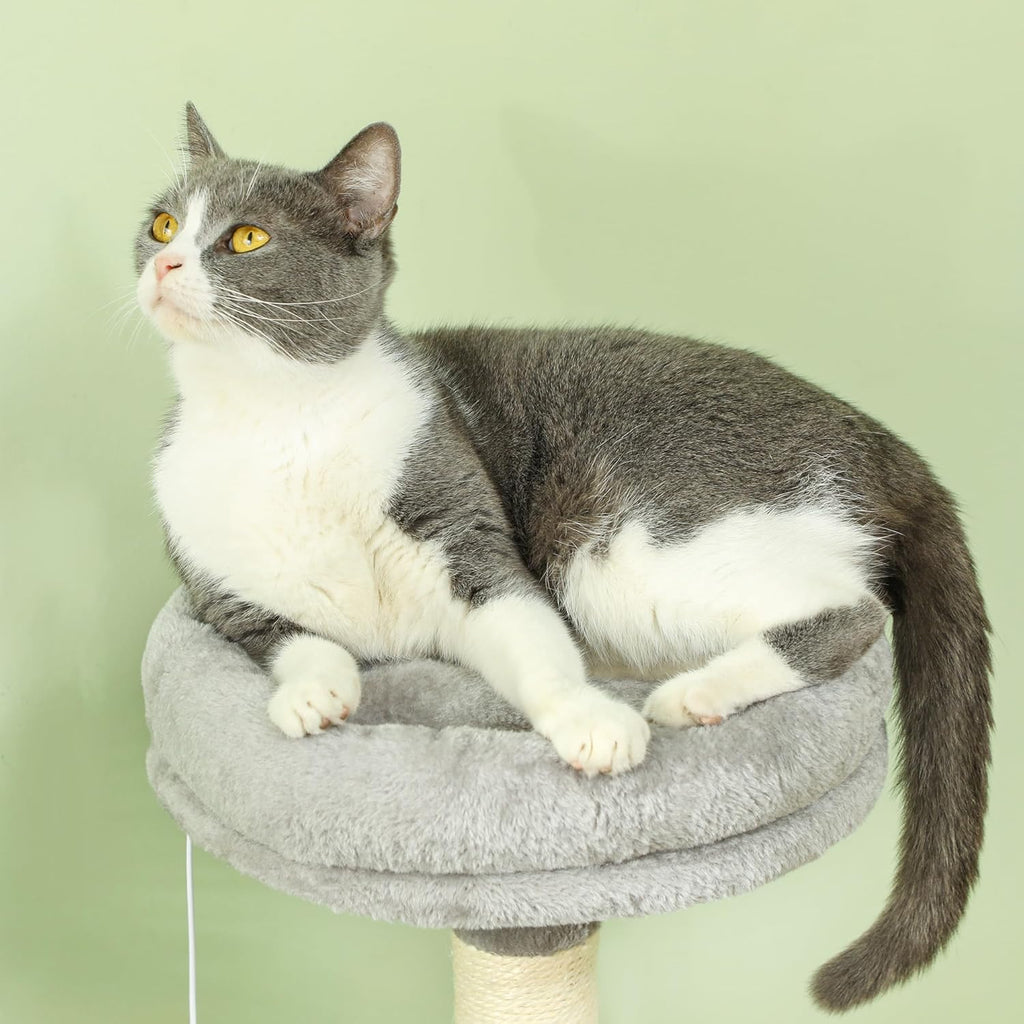 CARLA HOME Large Cat Tree Tower for Indoor Cats with Plush Perch, Cat Condo, Natural Sisal Scratching Posts, Hanging Ball & Paw Scratcher