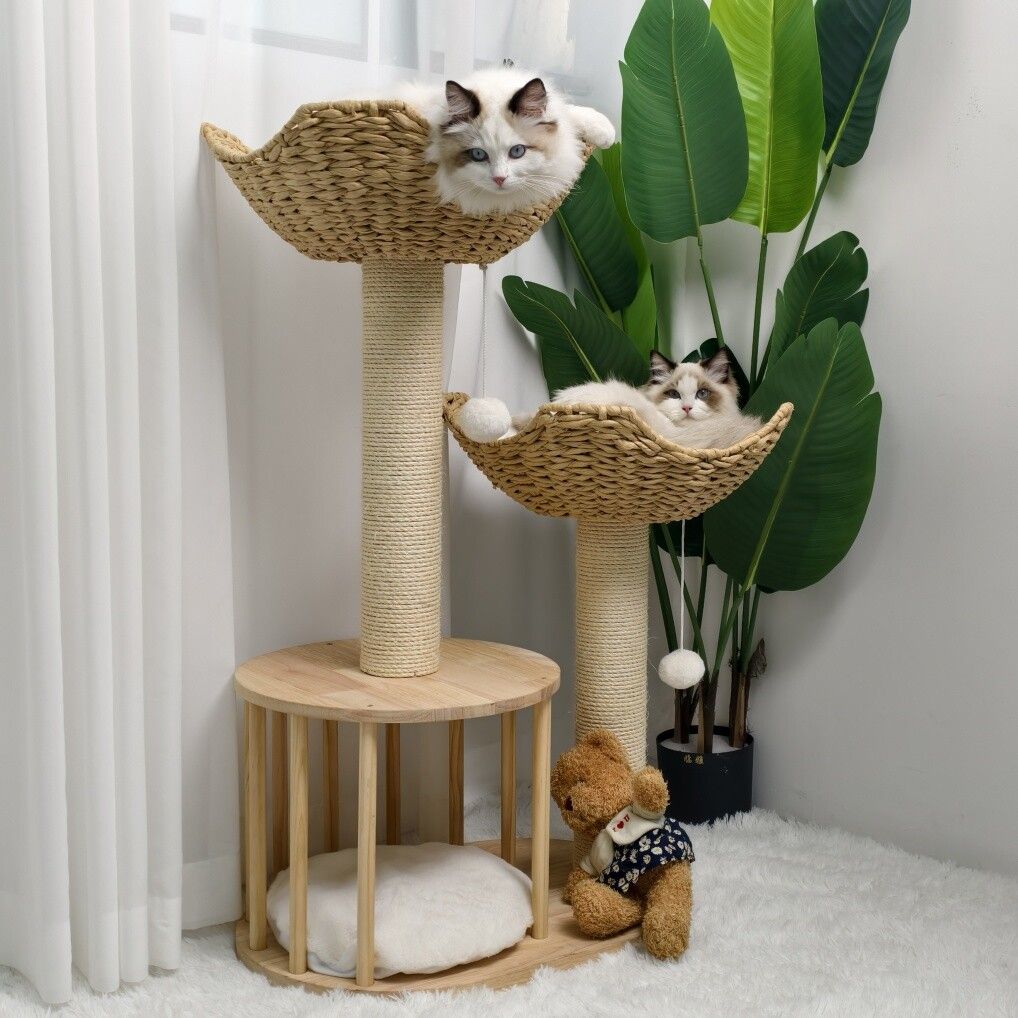 Cat Tree Tower Large Scratching Post Condo Basket Activity Center