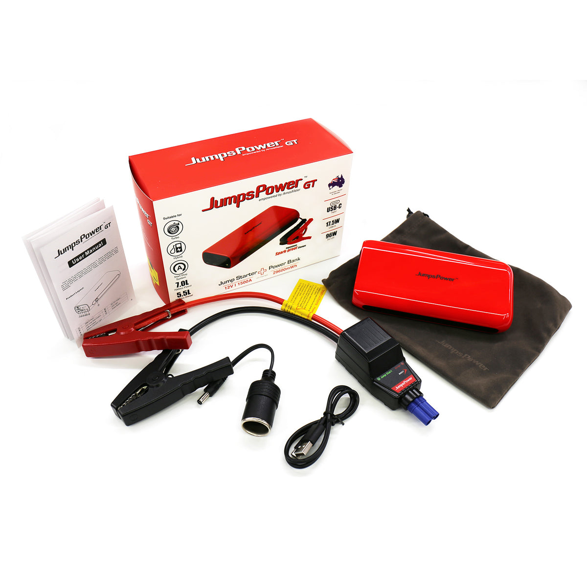 1500A JumpsPower GT Jump Starter Powerbank 29600mWh 12V Phone Car Battery Charger