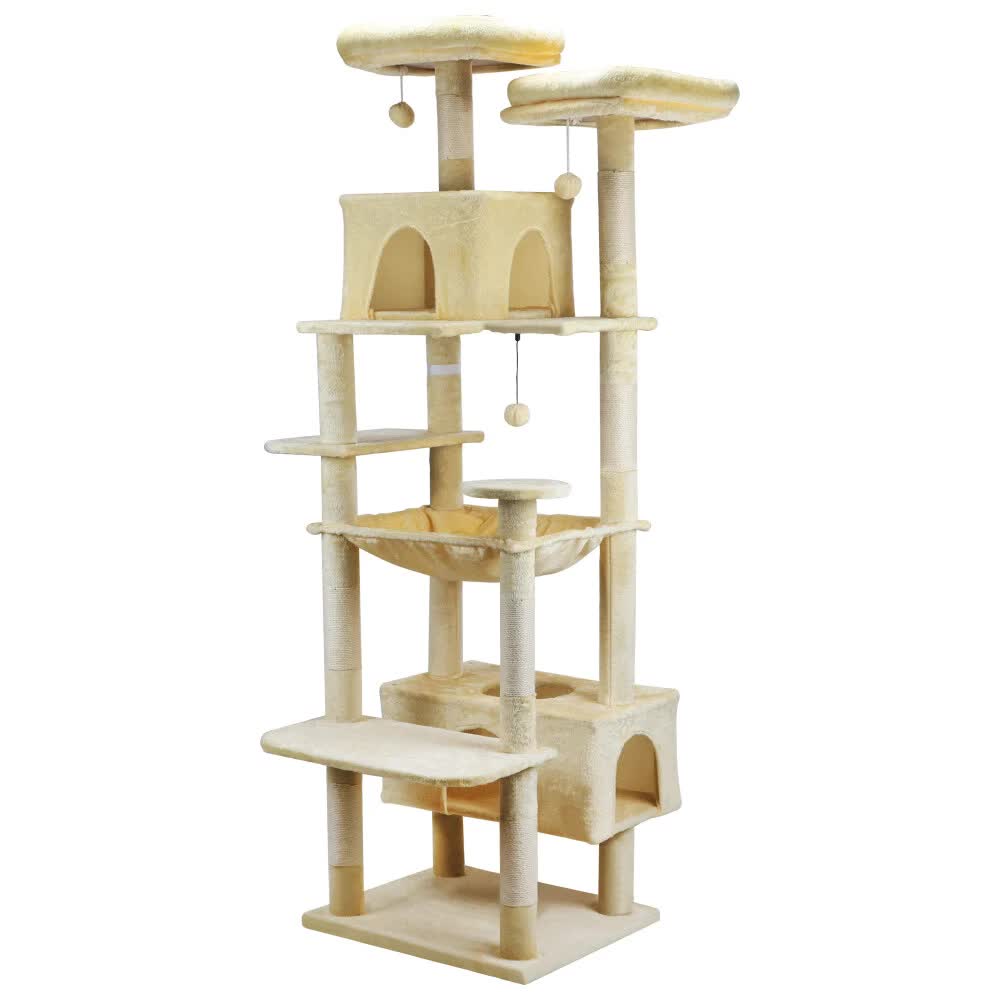 VaKa 184cm Road Cat Tree Tower Scratching Post Scratcher Condo with Big Hammock
