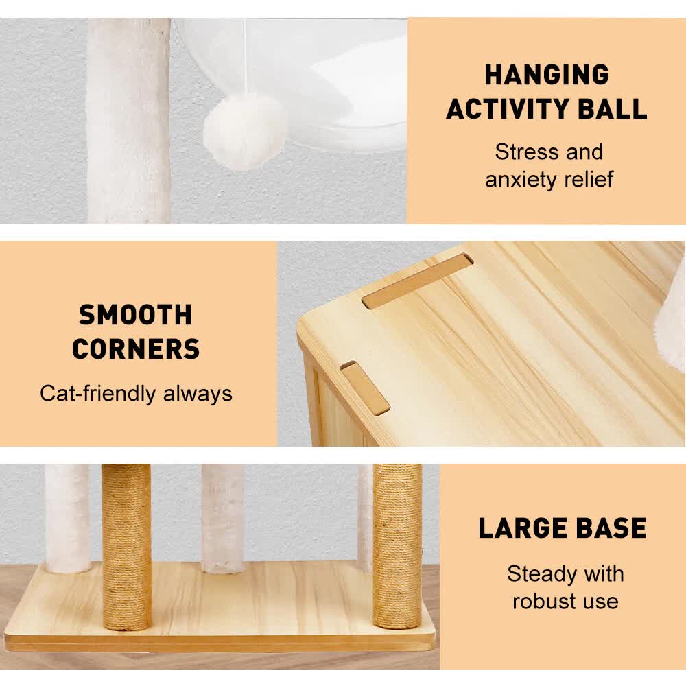 VaKa 1.42M Cat Tree Tower Scratching Post Scratcher Cats Condo House Bed Furniture