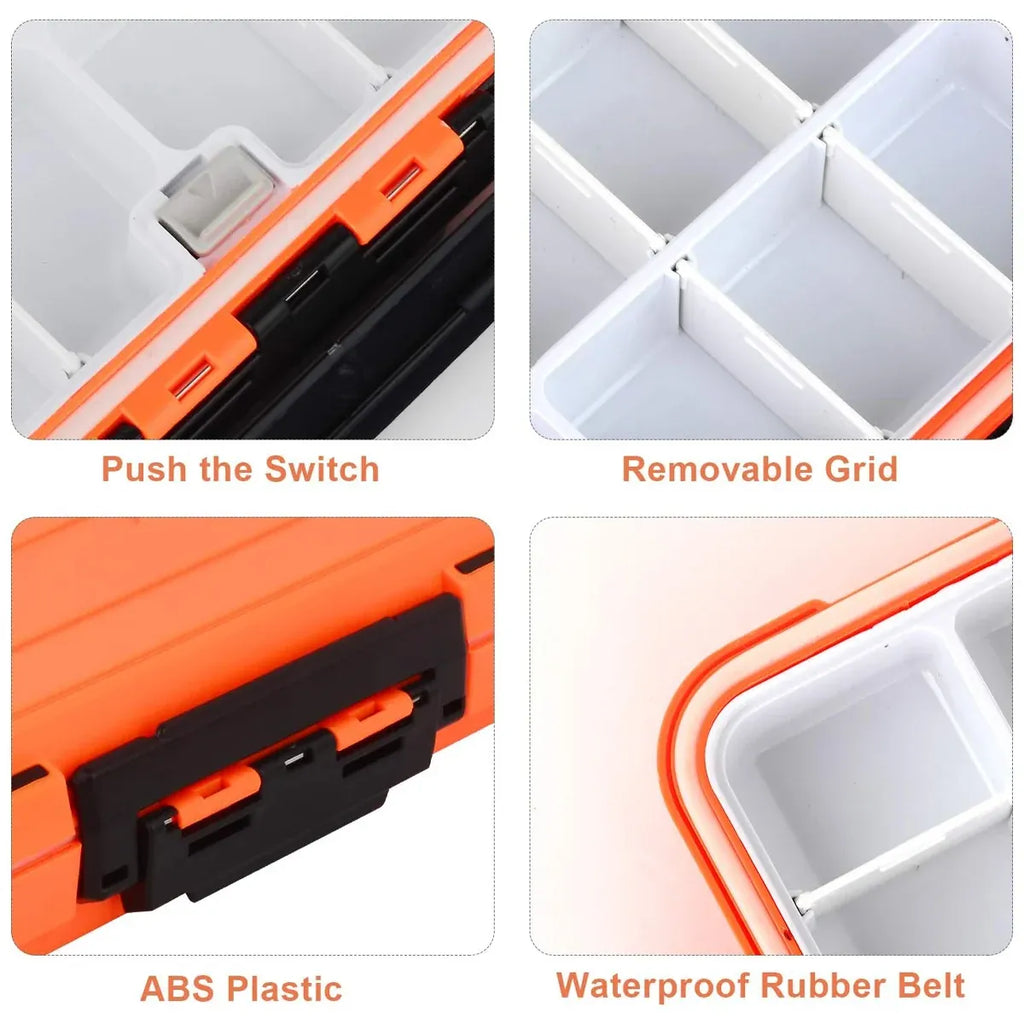 Waterproof Fishing Tackle Box Plastic Storage Case Rock Fishing Gear Organizer
