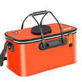 Portable Folding EVA Fishing Bucket Multi Use Live Fish Container with Strap - Orange-45cm