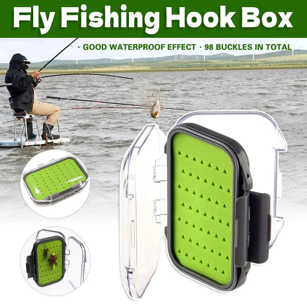 Fly Fishing Hook Box Portable for Fishing Fly Bait Hair Hook Secure Storage