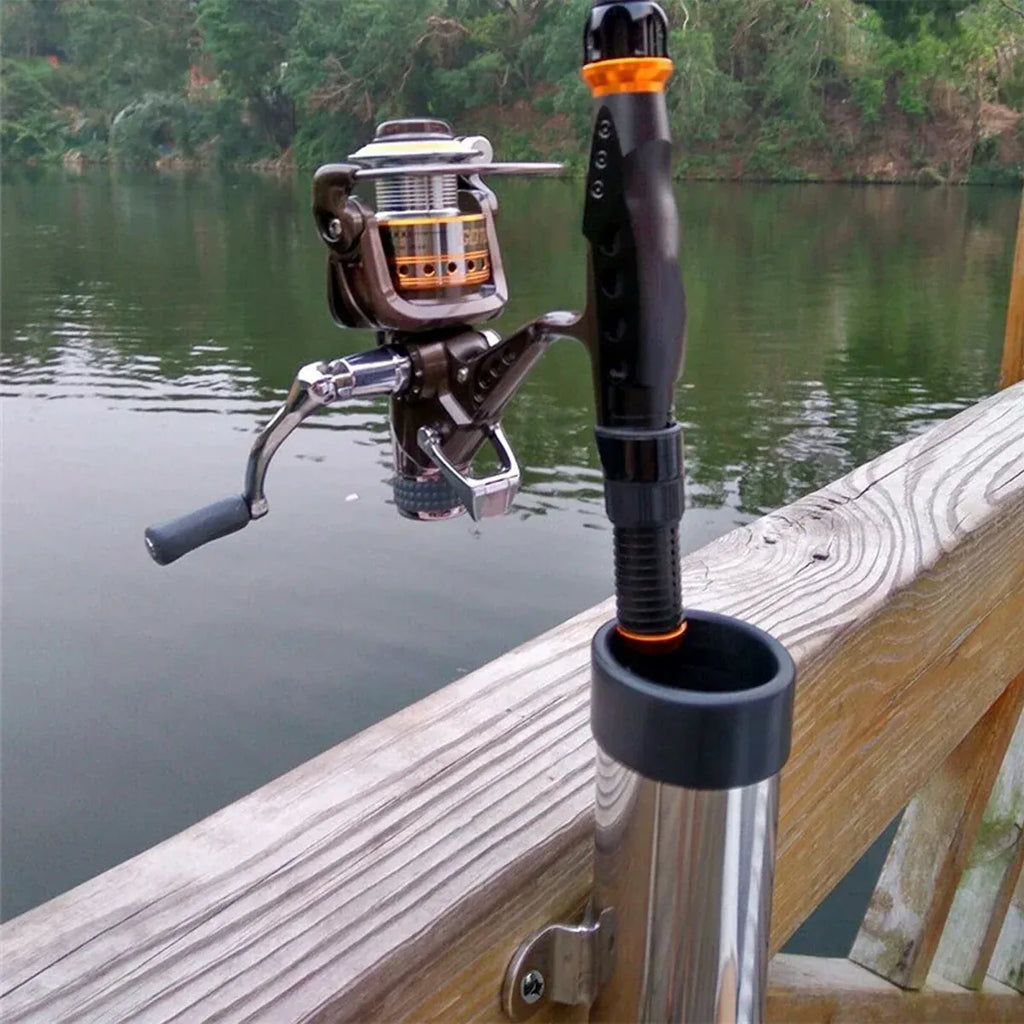 2pcs Stainless Steel Fishing Rod Holders Clamp On Rails Mounting Boat Transom