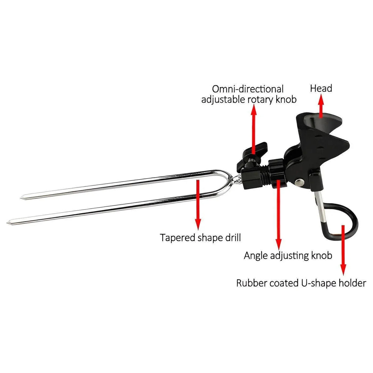 Fishing Rod Bracket Setter Pole Stand Hook Holder Rack Tip-Up Ground Fishing Rod