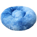 Tie-dye Baby Blue 50cm Cozy Round Pet Bed - Plush Cat & Dog Bed with Non-Slip Base, Machine Washable