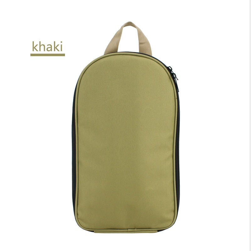 Portable Kitchen Utensil Storage Bag - Lightweight Organizer for Camping and Outdoor Cooking, Khaki