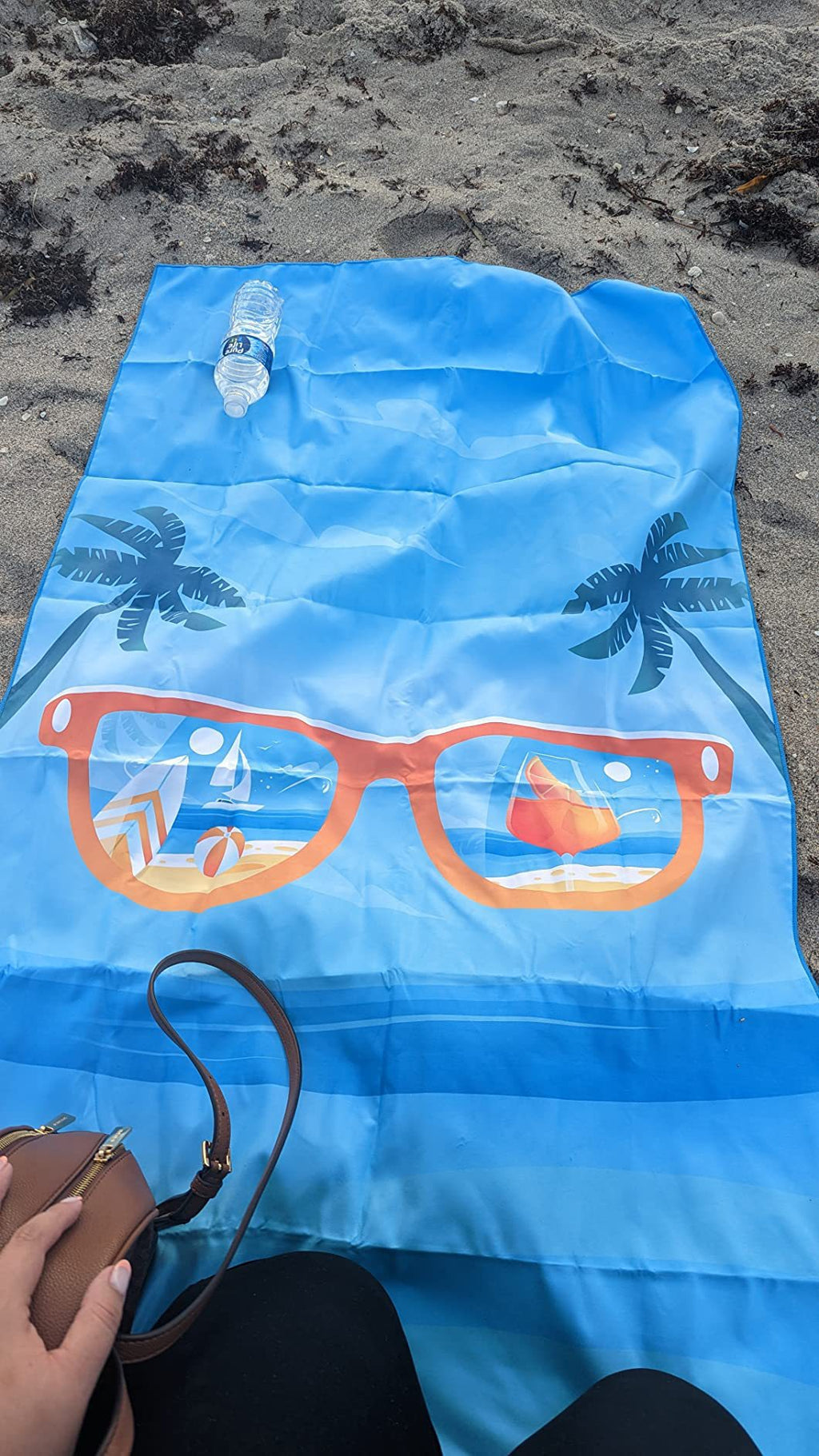 Sand Free Microfibre Beach Towel - "Hello Summer" Pool Print Quick Dry Travel Towel 80x160cm - Lightweight Absorbent for Beach, Swimming & Camping