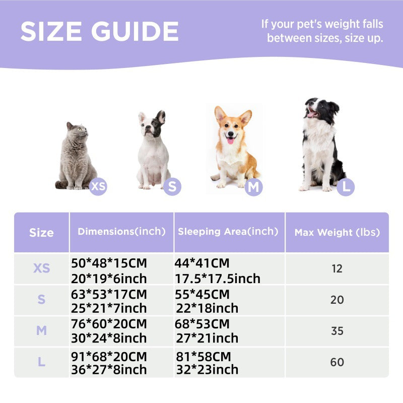 91x68x20 CM Cute Square Plush Pet Bed with Removable Cover & 5 Bolsters Support - Brown Plaid Machine Washable Calming Dog & Cat Sofa