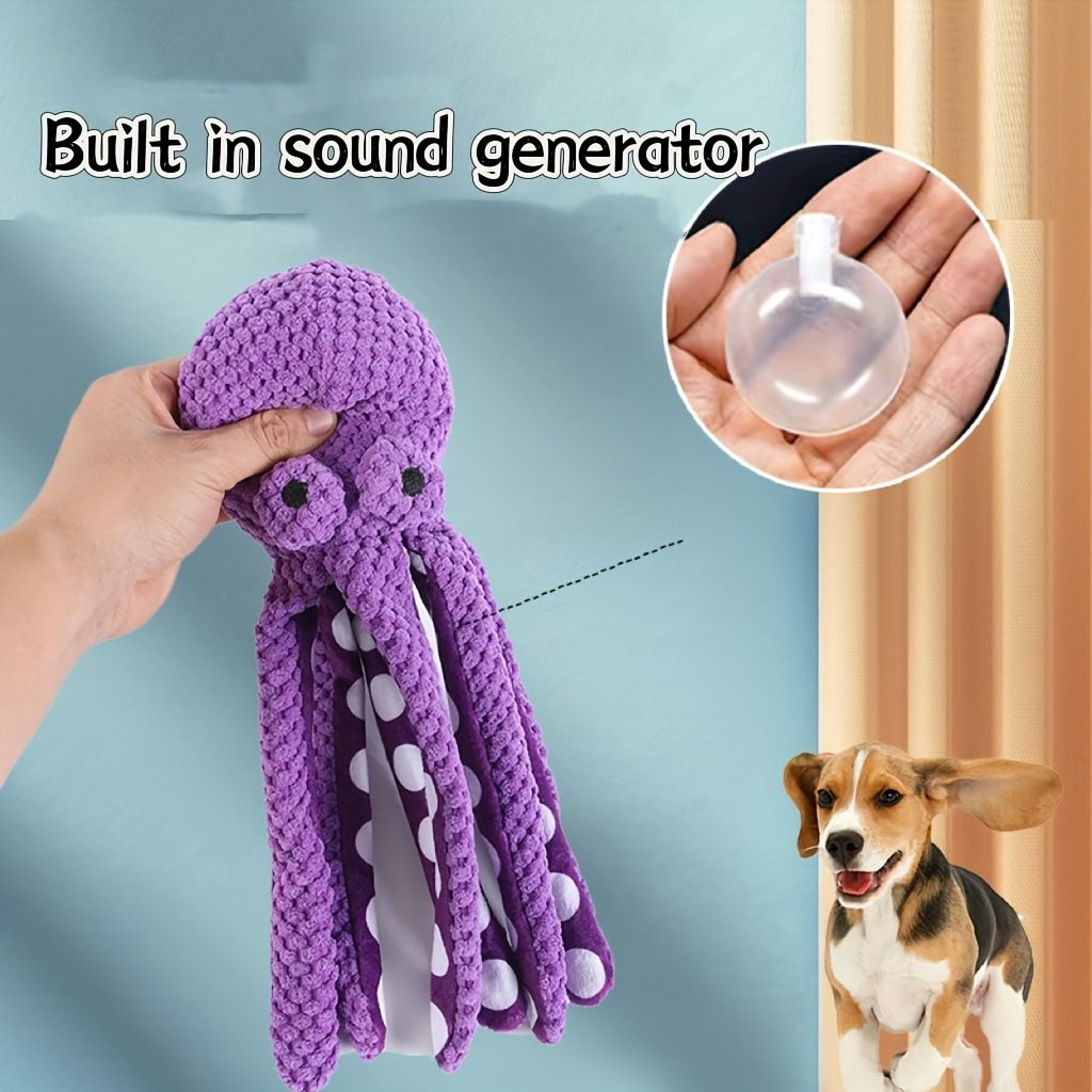 2-Pack Purple Plush Octopus Dog Toys with Squeaker – Interactive Chew Toy, Durable Teeth-Cleaning & Boredom Relief, 35cm