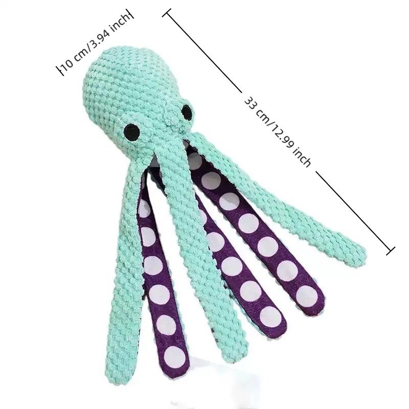 2-Pack Purple Plush Octopus Dog Toys with Squeaker – Interactive Chew Toy, Durable Teeth-Cleaning & Boredom Relief, 35cm