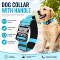 Blue Tactical Dog Collar – Padded Nylon, Quick Release Metal Buckle, Control Handle & D-Ring – XL