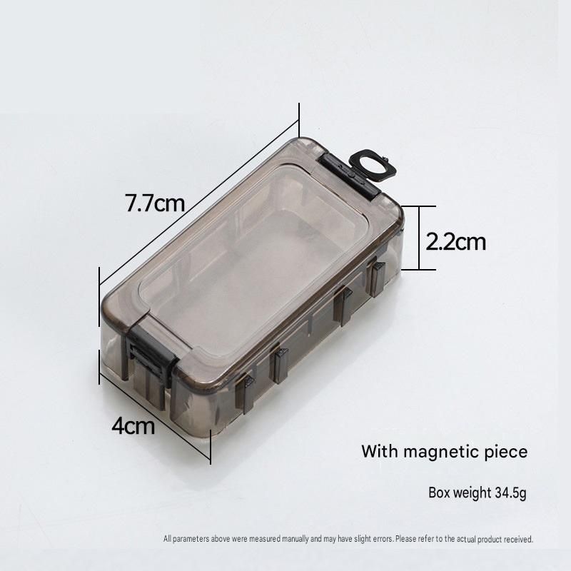 8 pack Grey Magnetic Fishing Tackle Box - Modular Waterproof Storage Case for Hooks Lures Swivels - Stackable Portable Organizer with Glow Edges and Secure Latch for Anglers