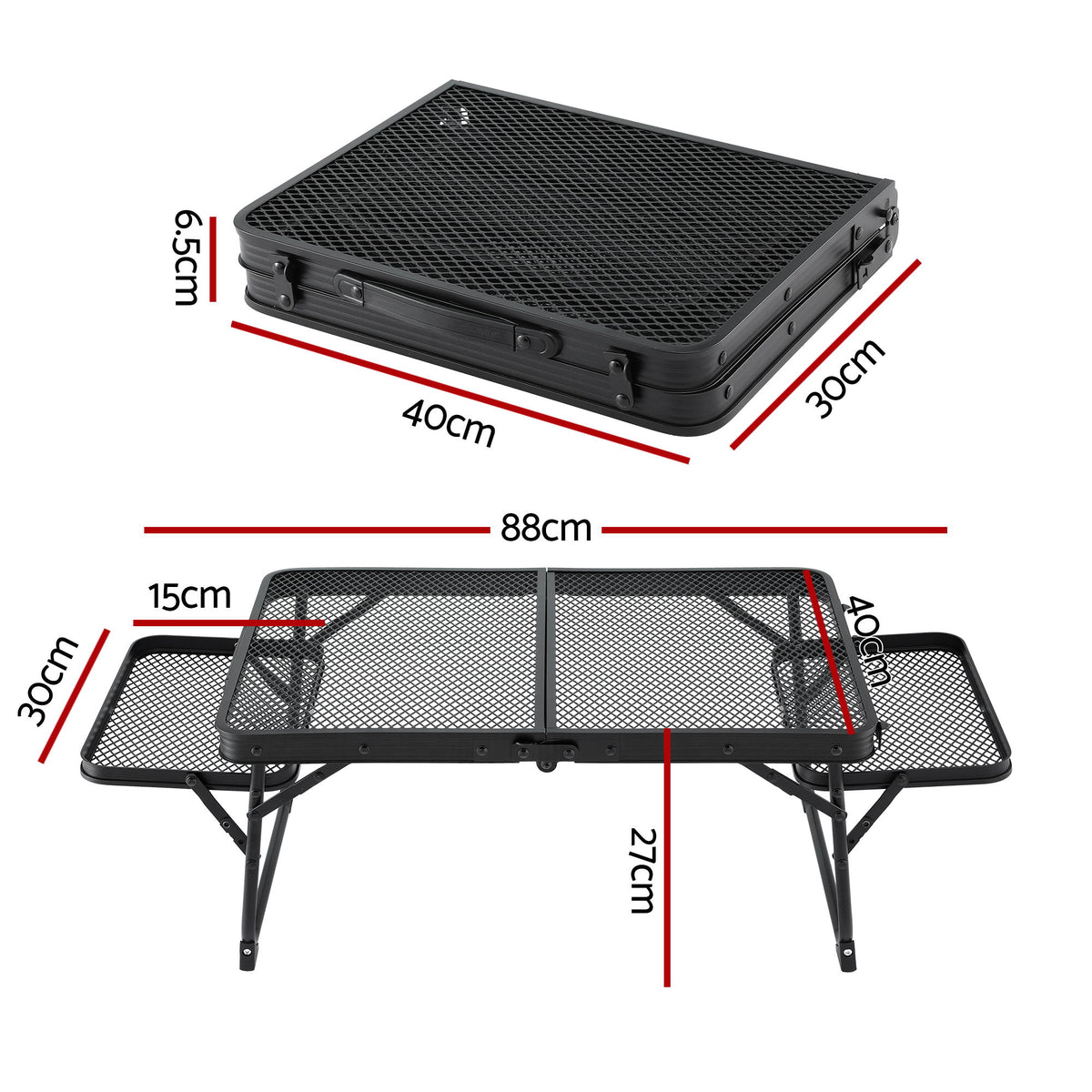 Weisshorn Camping Table Mesh Desktop Lightweight Portable Outdoor Folding Grill Desk